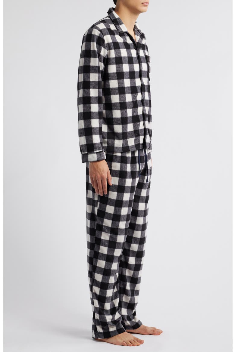 Buffalo Check Fleece Pajamas, Alternate, color, BLACK WHITE BUFFALO CHECK