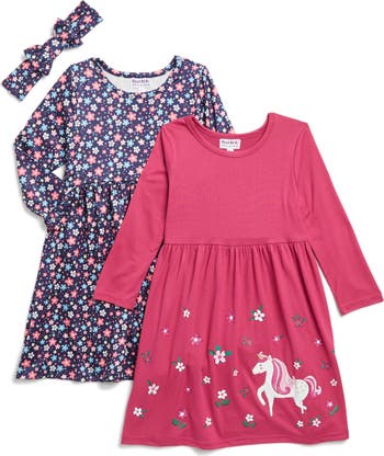 Blueberry Blast Short Sleeve Dress - 2 Left Size 3-5 & 9-11 years