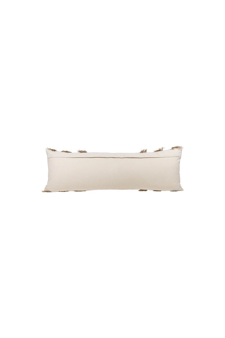 Tan Outer Striped Handwoven Filled Pillow, 14" x 36", Alternate, color, Beige