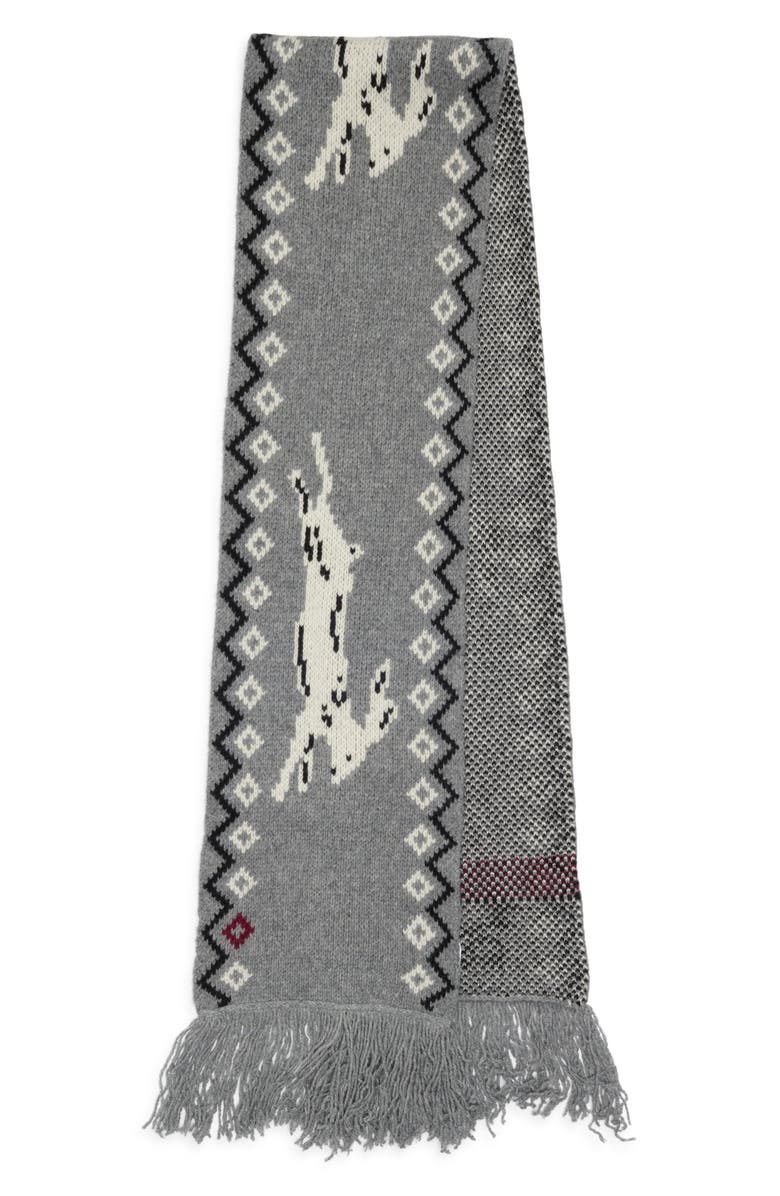 Damson Madder Cecily Bunny Intarsia Oversize Scarf, Alternate, color, Grey