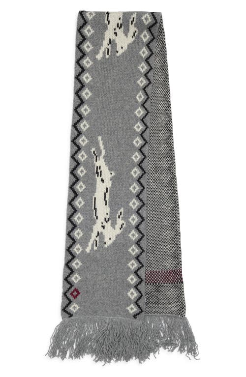 Damson Madder Cecily Bunny Intarsia Oversize Scarf In Gray