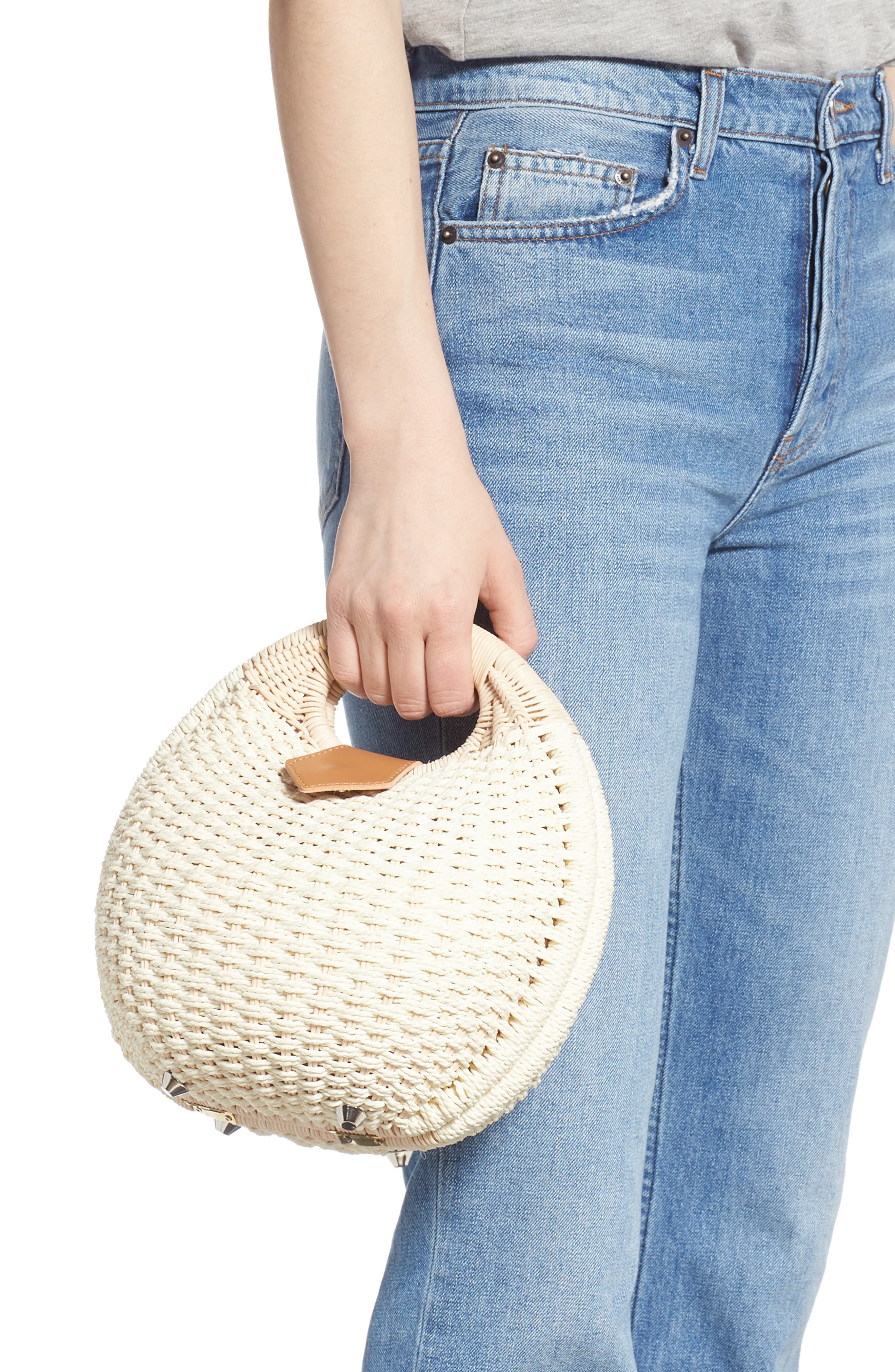 Mali + Lili Chloe Woven Canteen Handbag, Alternate, color, 