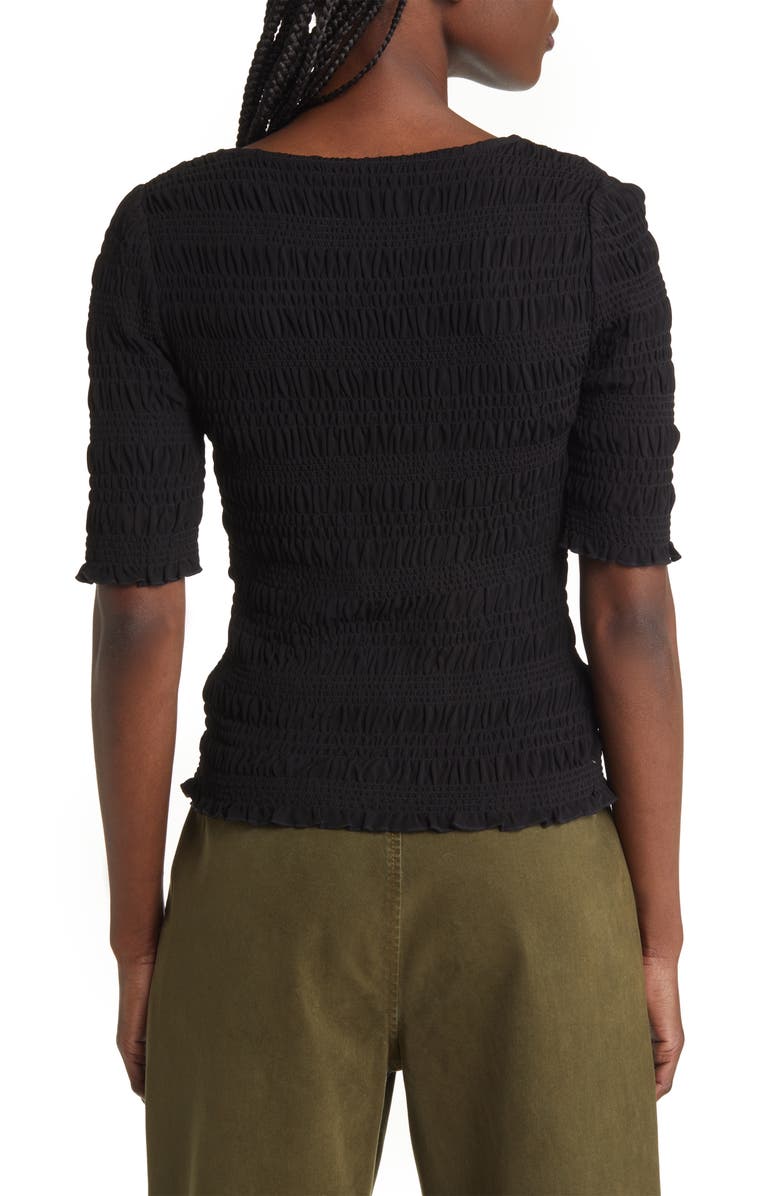 FRAME Smocked Scoop Neck Top, Alternate, color,