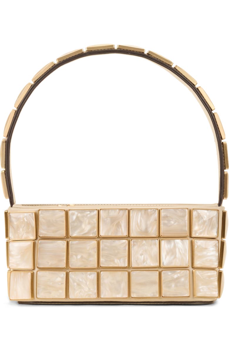 Cult Gaia Romy Acrylic & Leather Shoulder Bag, Main, color, Ivory