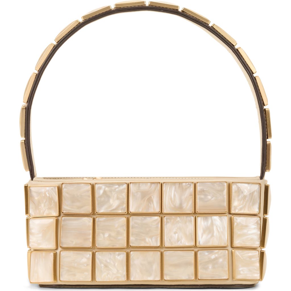 Cult Gaia Romy Geometric Acrylic Shoulder Bag In Ivory