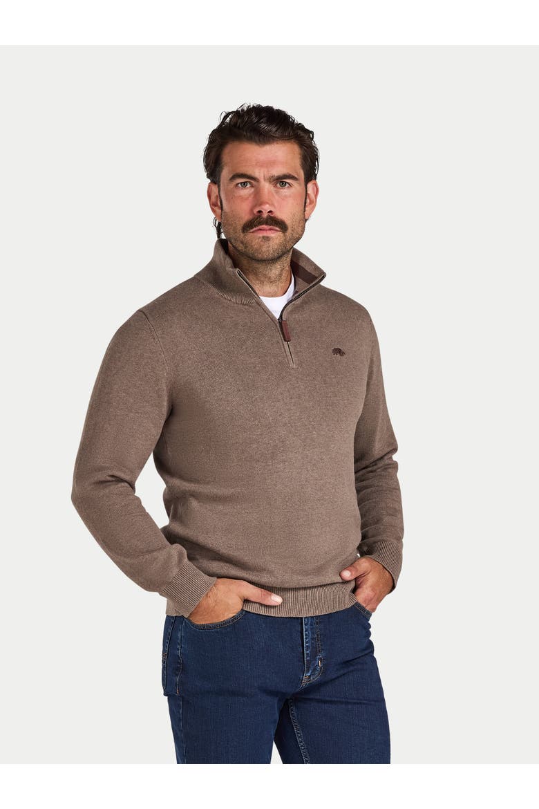 Quarter Zip Cashmere Blend Sweater, Alternate, color, Toast