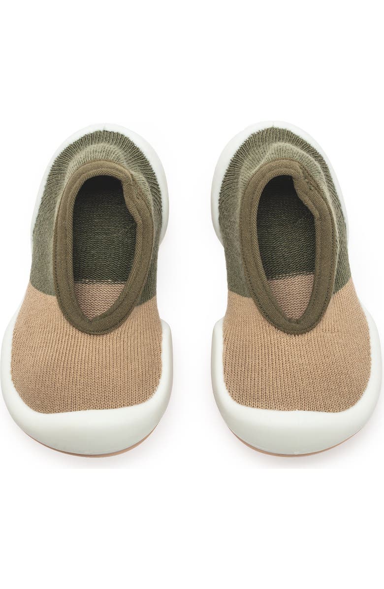 Komuello Toddler Sock Shoes Flat - Color Block Olive, Main, color, Color Block Olive