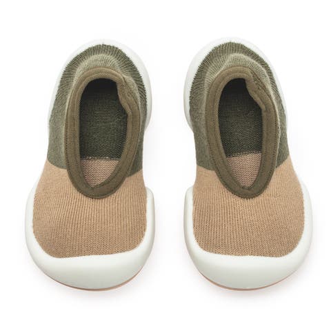 Toddler Sock Shoes Flat - Color Block Olive