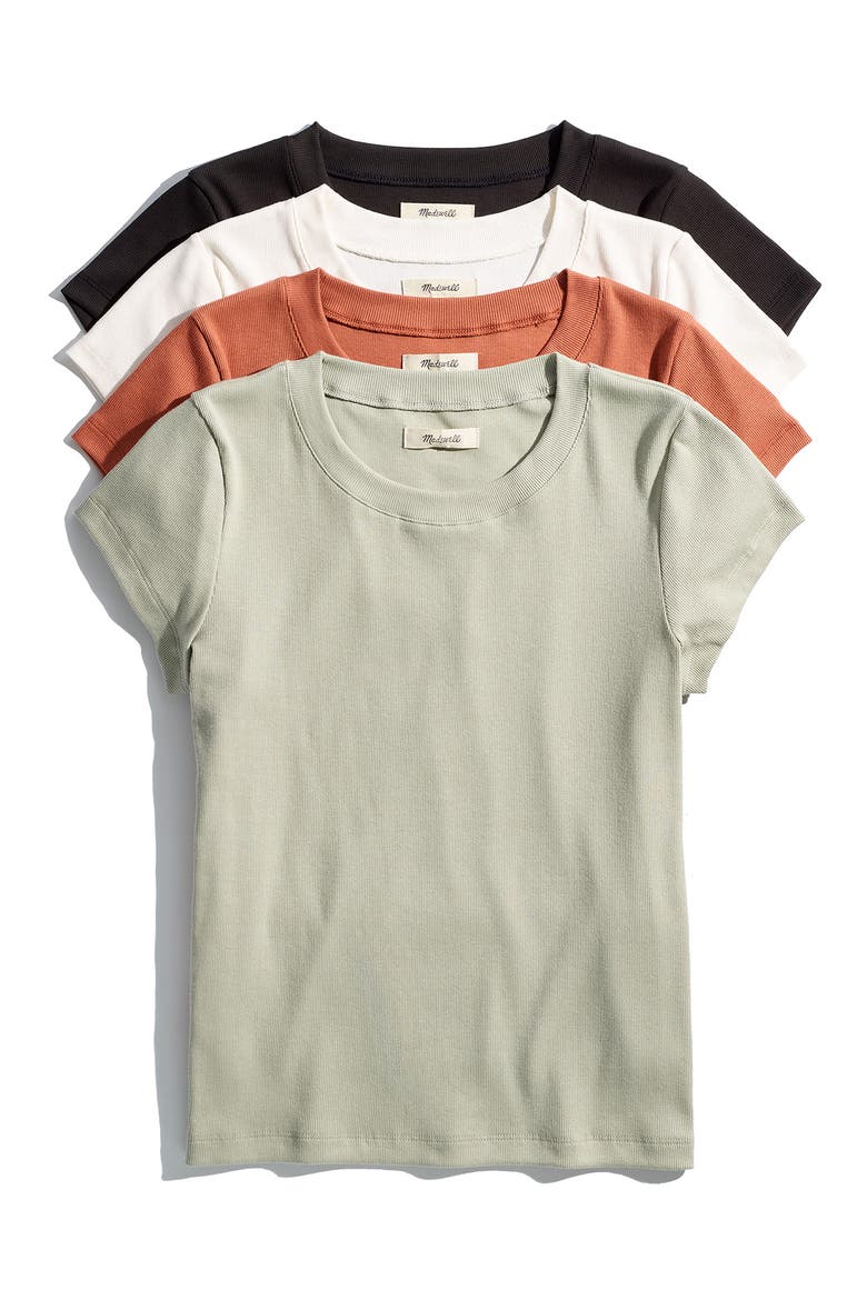 Supima® Cotton Rib T-Shirt, Alternate, color, TRUE BLACK