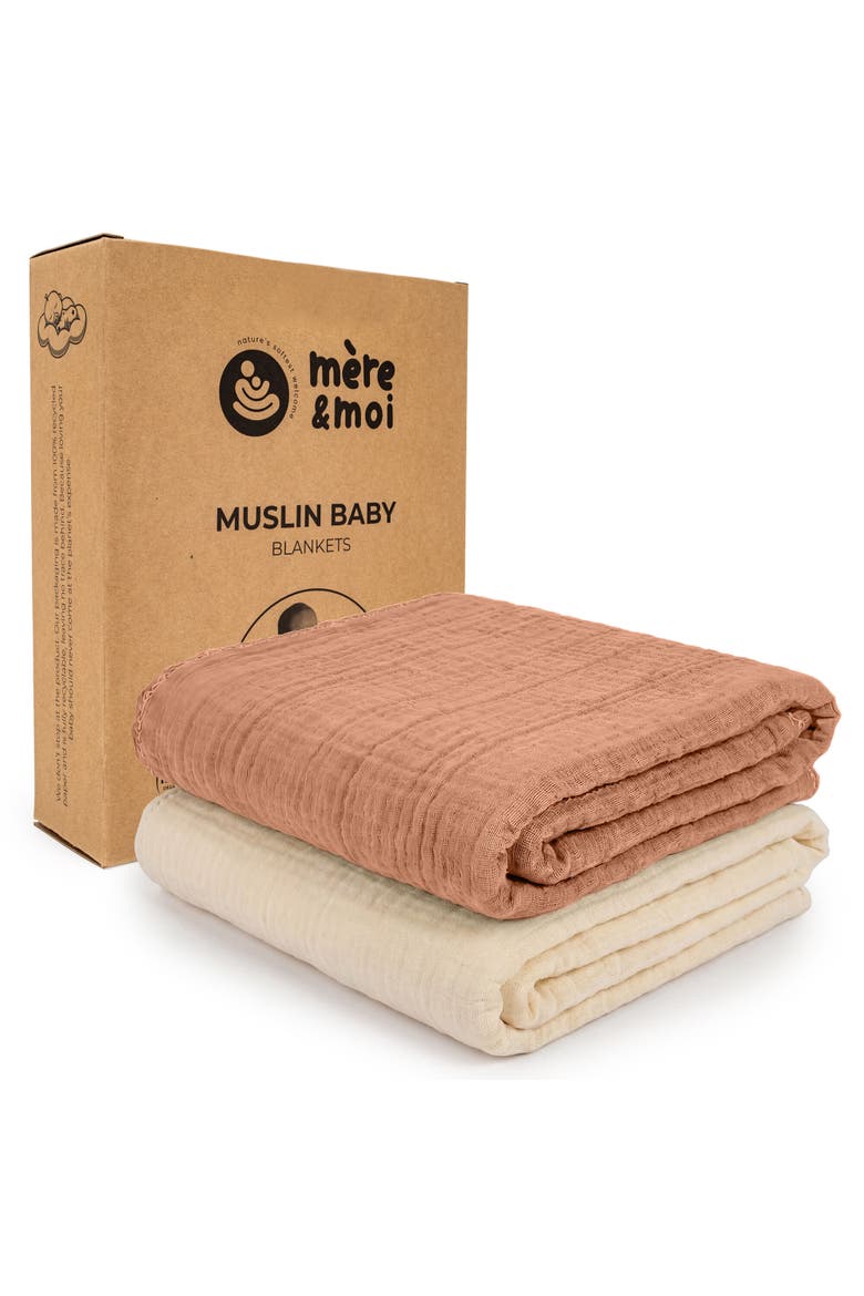 Muslin Baby Blanket, Alternate, color, Brown