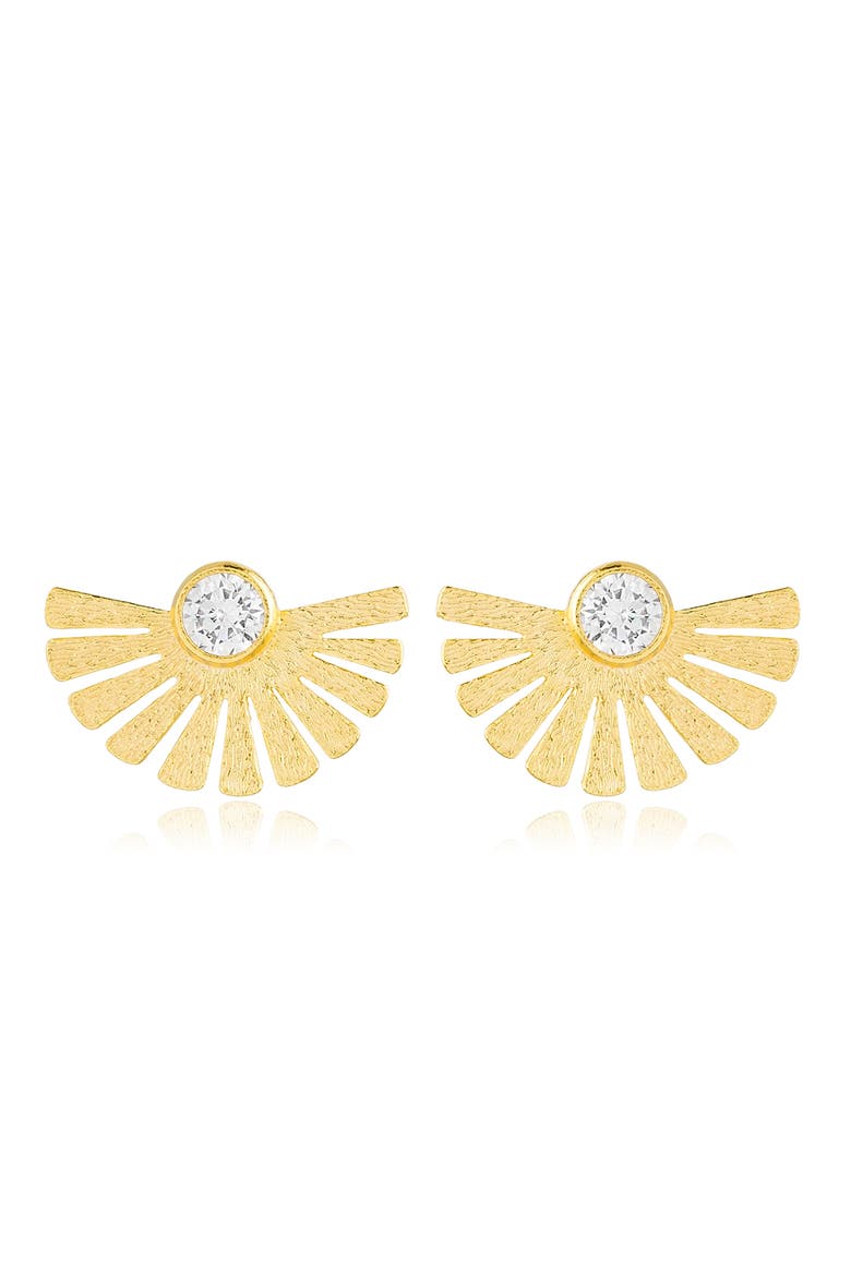 Sunray Earrings, Main, color, Yellow Gold