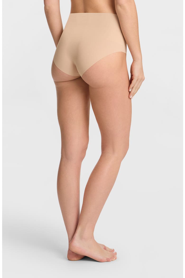 Invisible Rib One Size High Rise Bikini, Alternate, color, BEIGE