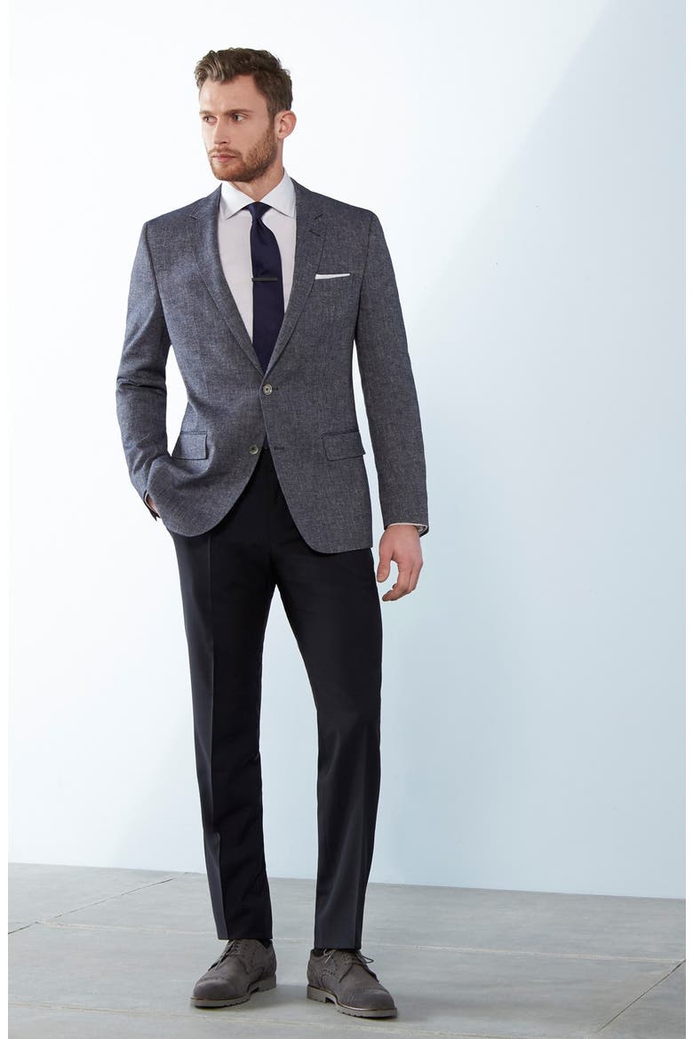 Genesis Flat Front Slim Fit Solid Wool Trousers, Alternate, color, MEDIUM BROWN