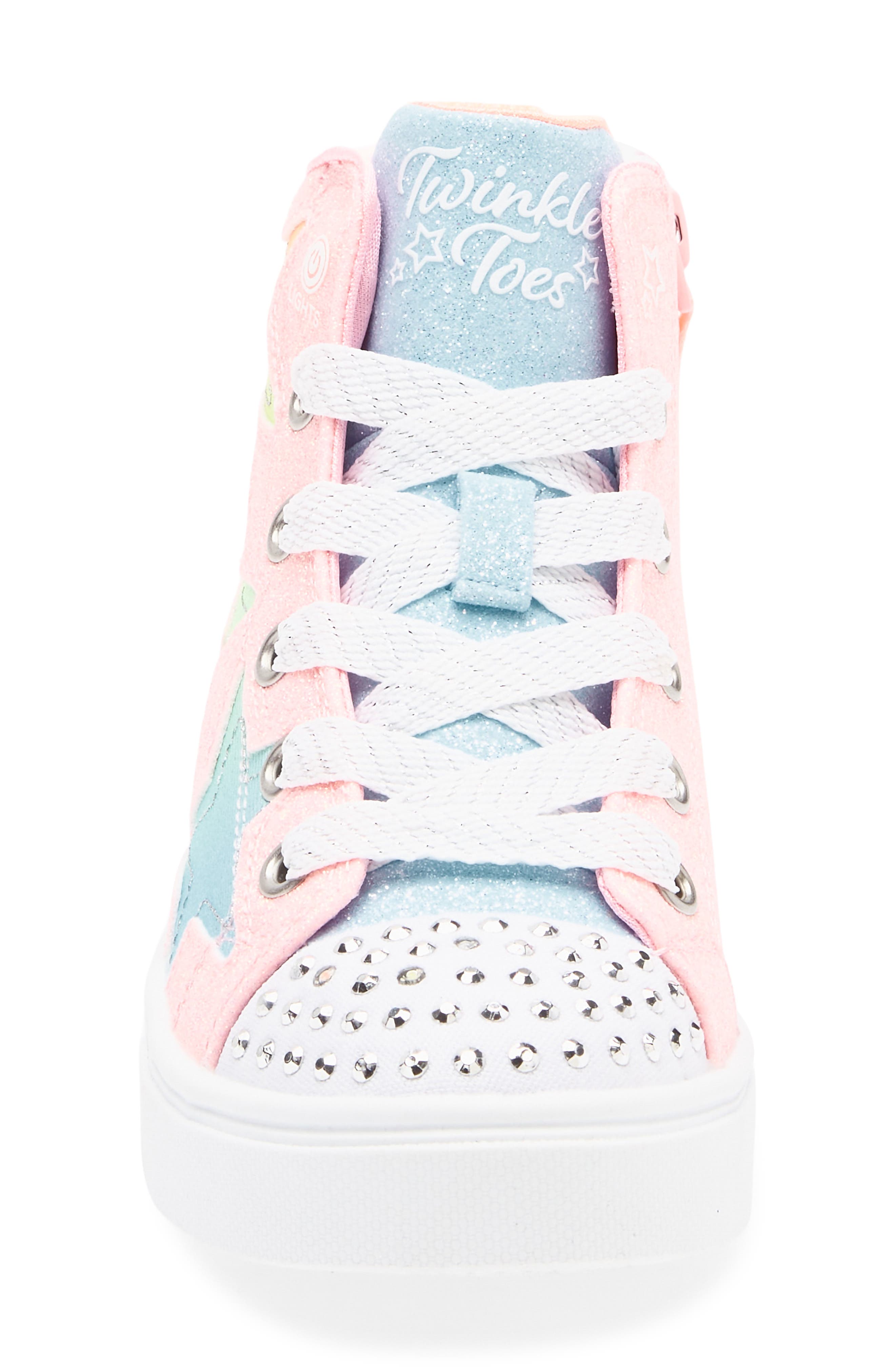 SKECHERS Kids' Twinkle Toes Sparks Light Up Sneaker, Alternate, color, Pink Multi