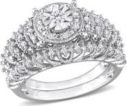 Julianna B. Diamond Halo 2-Piece Bridal Ring Set