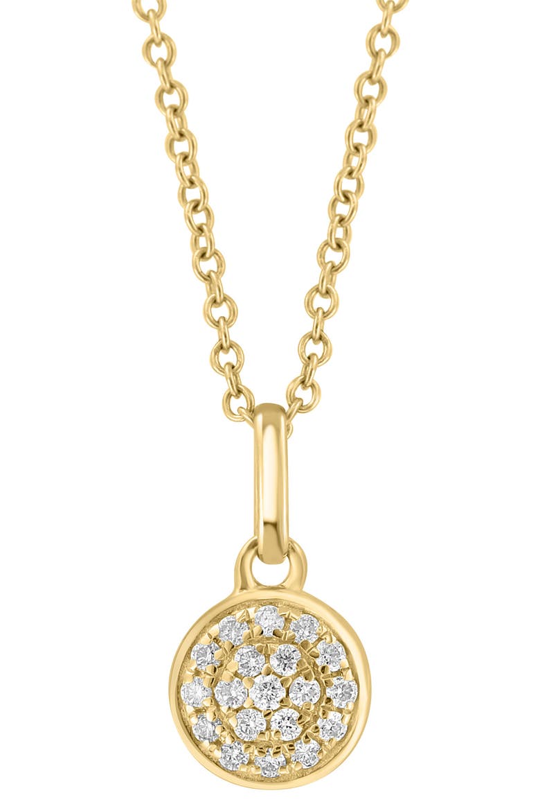 Diamond Pavé Pendant Necklace - 0.10ctw, Main, color, YELLOW GOLD