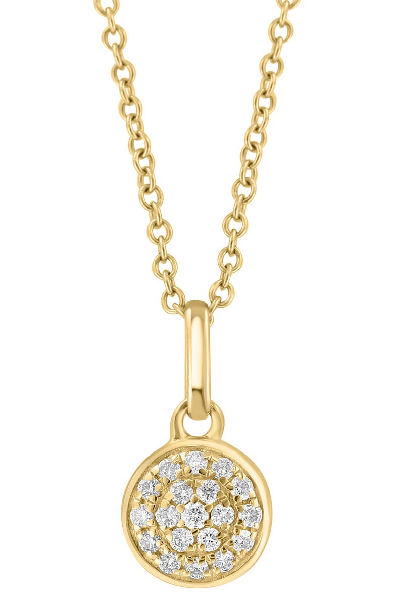 EFFY Diamond Pavé Pendant Necklace - 0.10ctw, Main, color, Yellow Gold