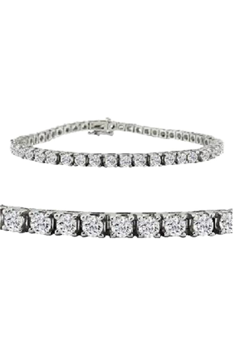 Bliss Diamond 8 TCW 14k Gold Round Diamond Tennis Bracelet Lab Grown, Main, color, 14K White Gold