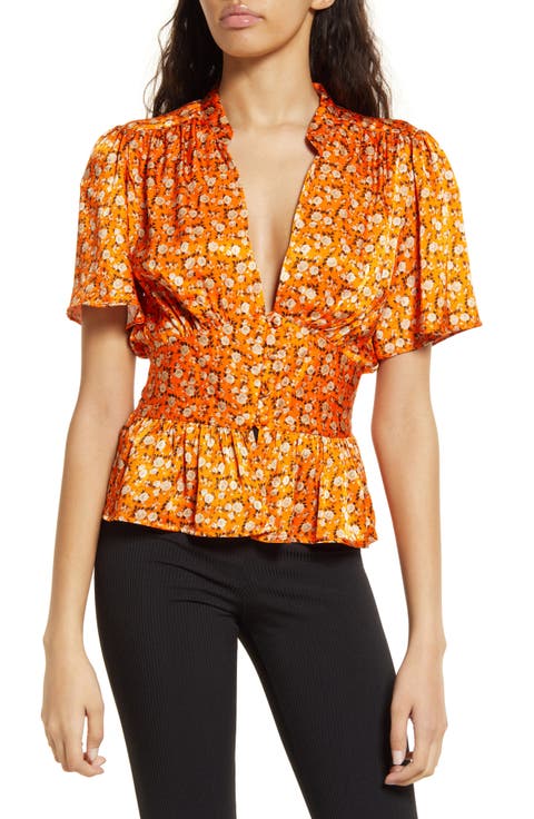 Angel Sleeve Button-Up Blouse