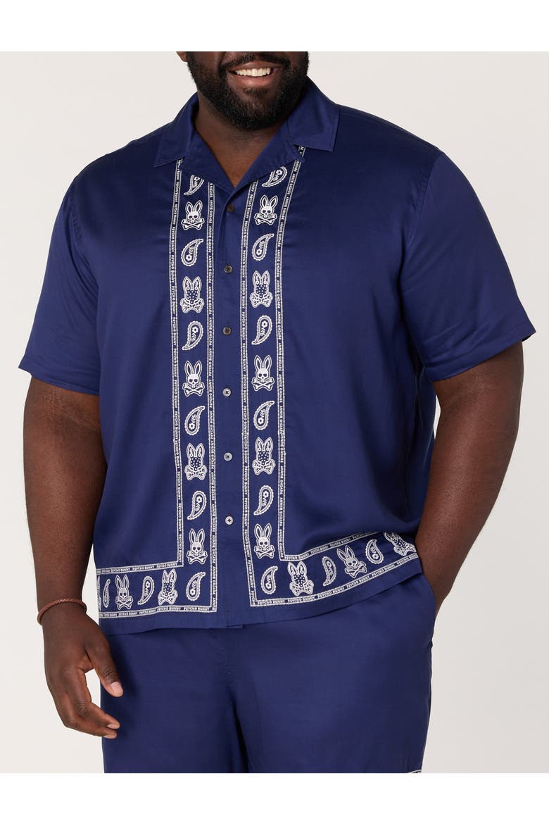 Big & Tall Embroidered Sport Shirt, Main, color, EVENING BLUE