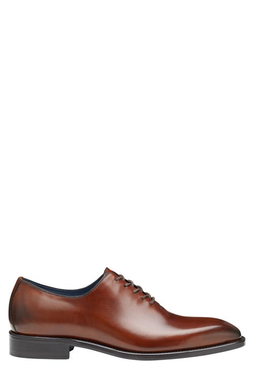 Johnston & Murphy Collection Larson Plain Toe Oxford In Mahogany Italian Calfskin