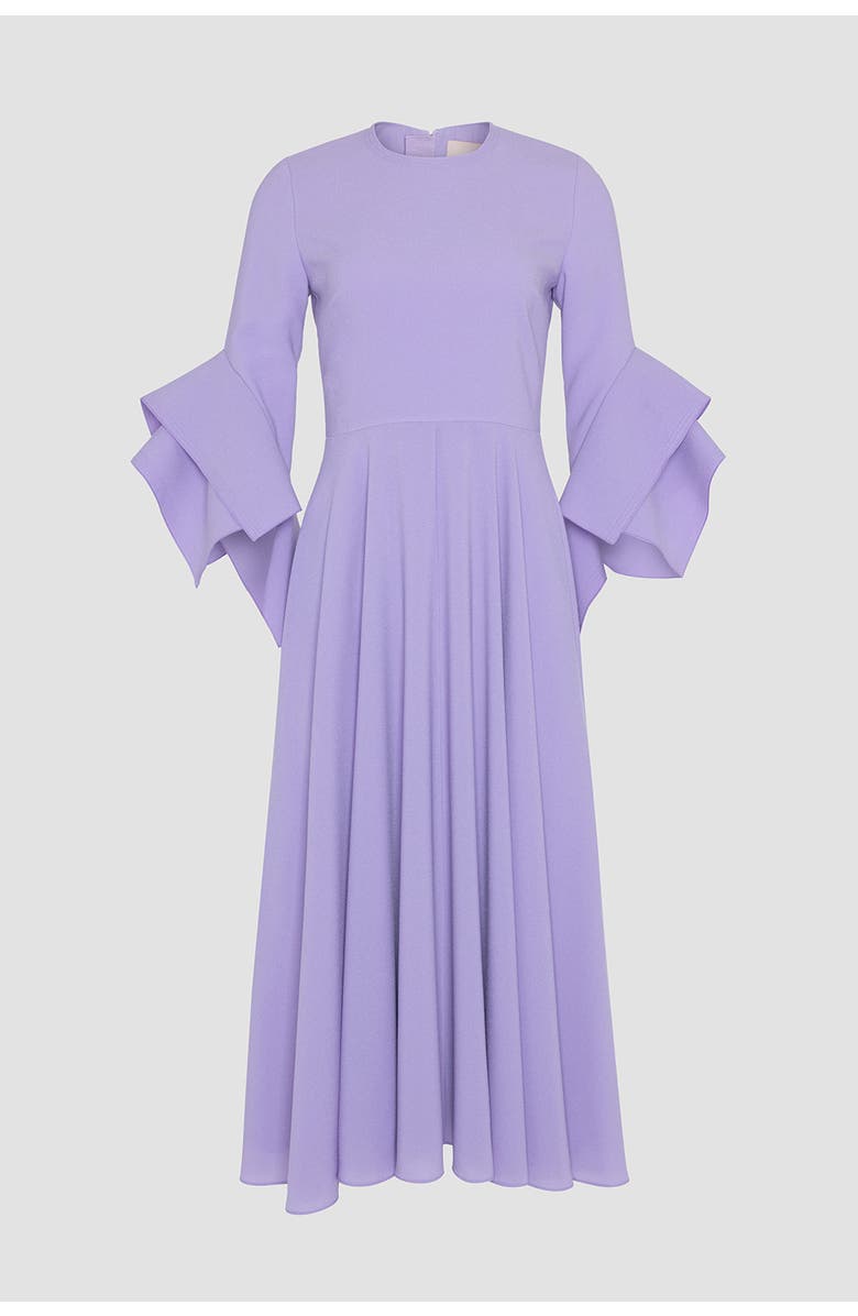 Roksanda Ayres Crepe Sleeved Midi Dress, Alternate, color, Heather