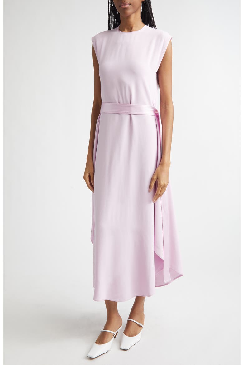 Crepe Satin Shift Dress, Alternate, color, LIGHT ORCHID