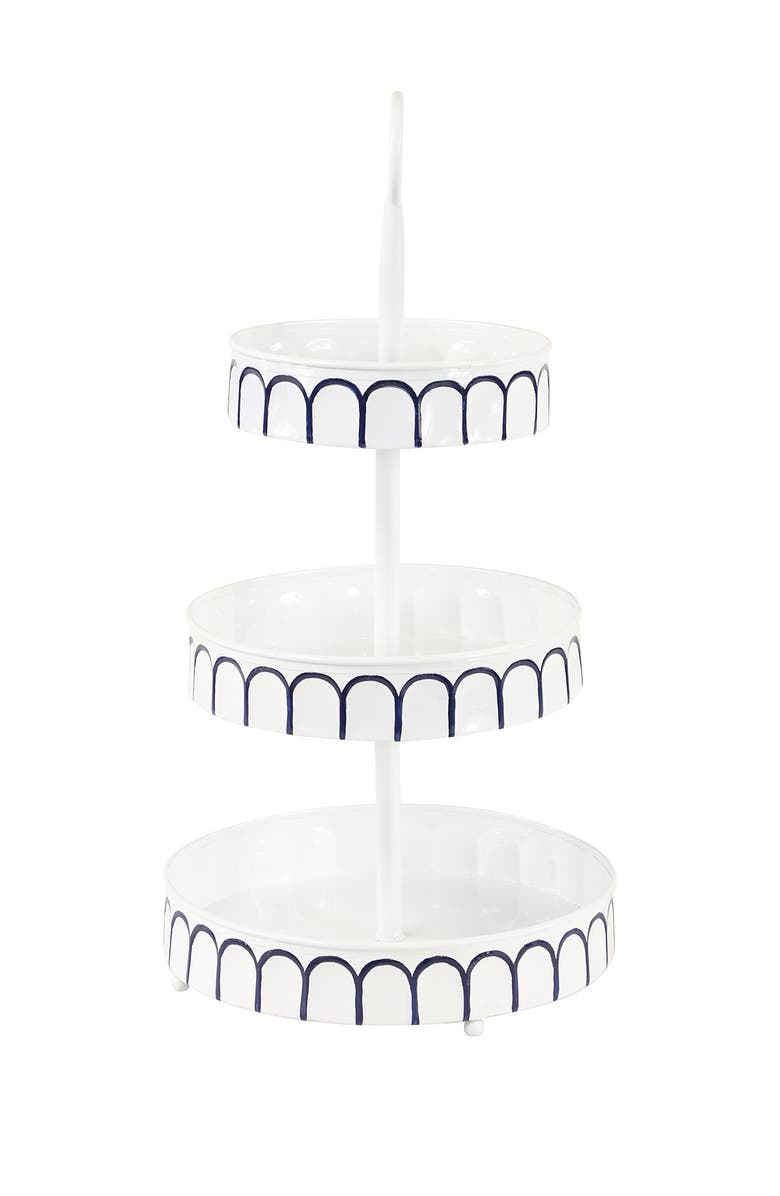 SONOMA SAGE HOME White Metal Farmhouse Tiered Server, Alternate, color, 