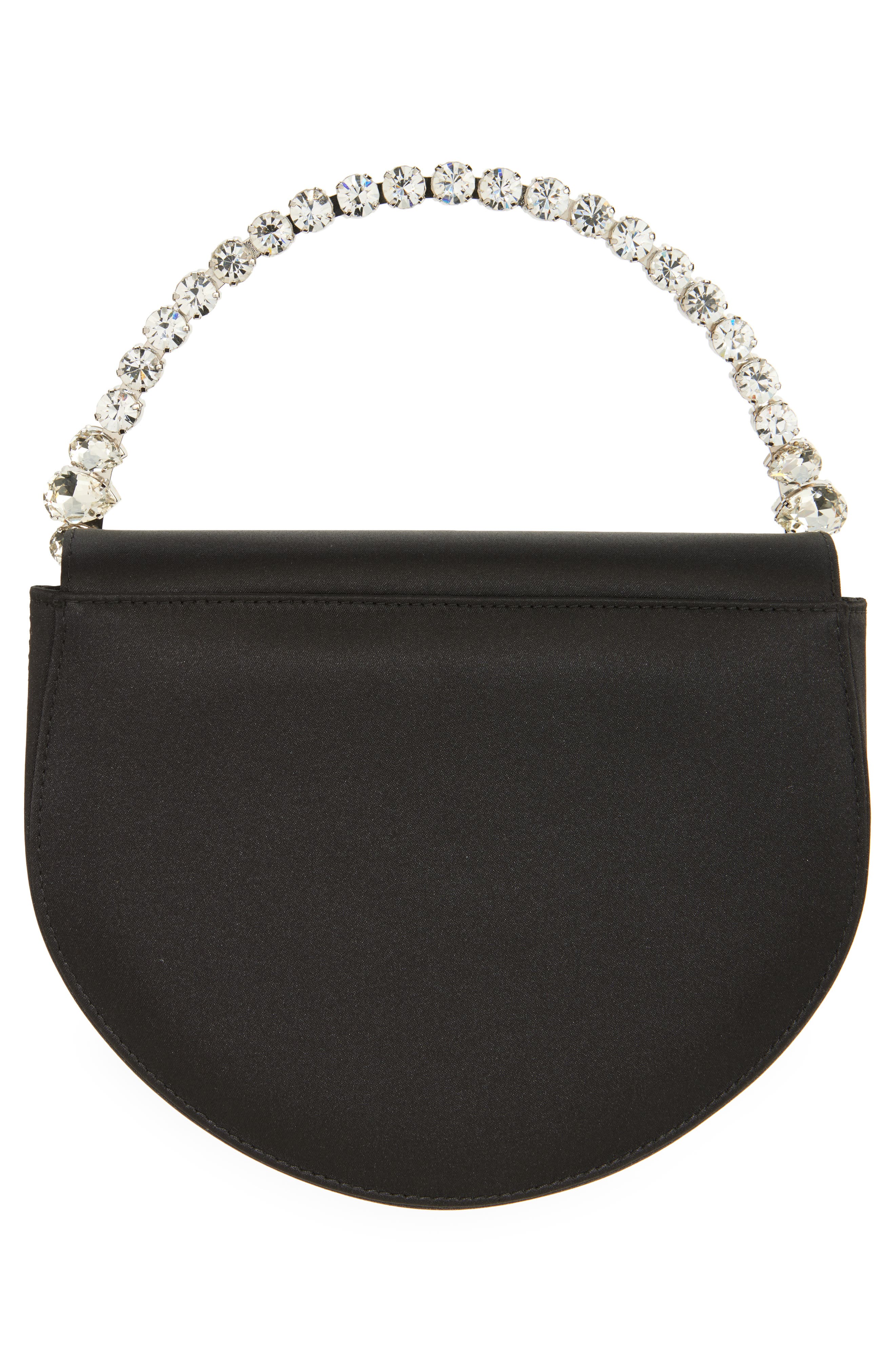 L’alingi Eternity Flap Embellished Satin Clutch, Alternate, color, Black
