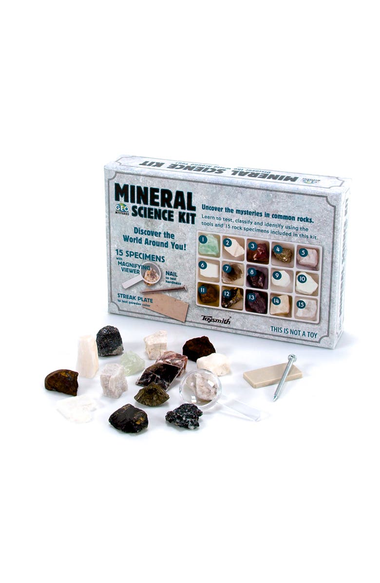 Toysmith Toy Mineral Geology Rock Specimen Science STEM Kit, Alternate, color, Multicolored