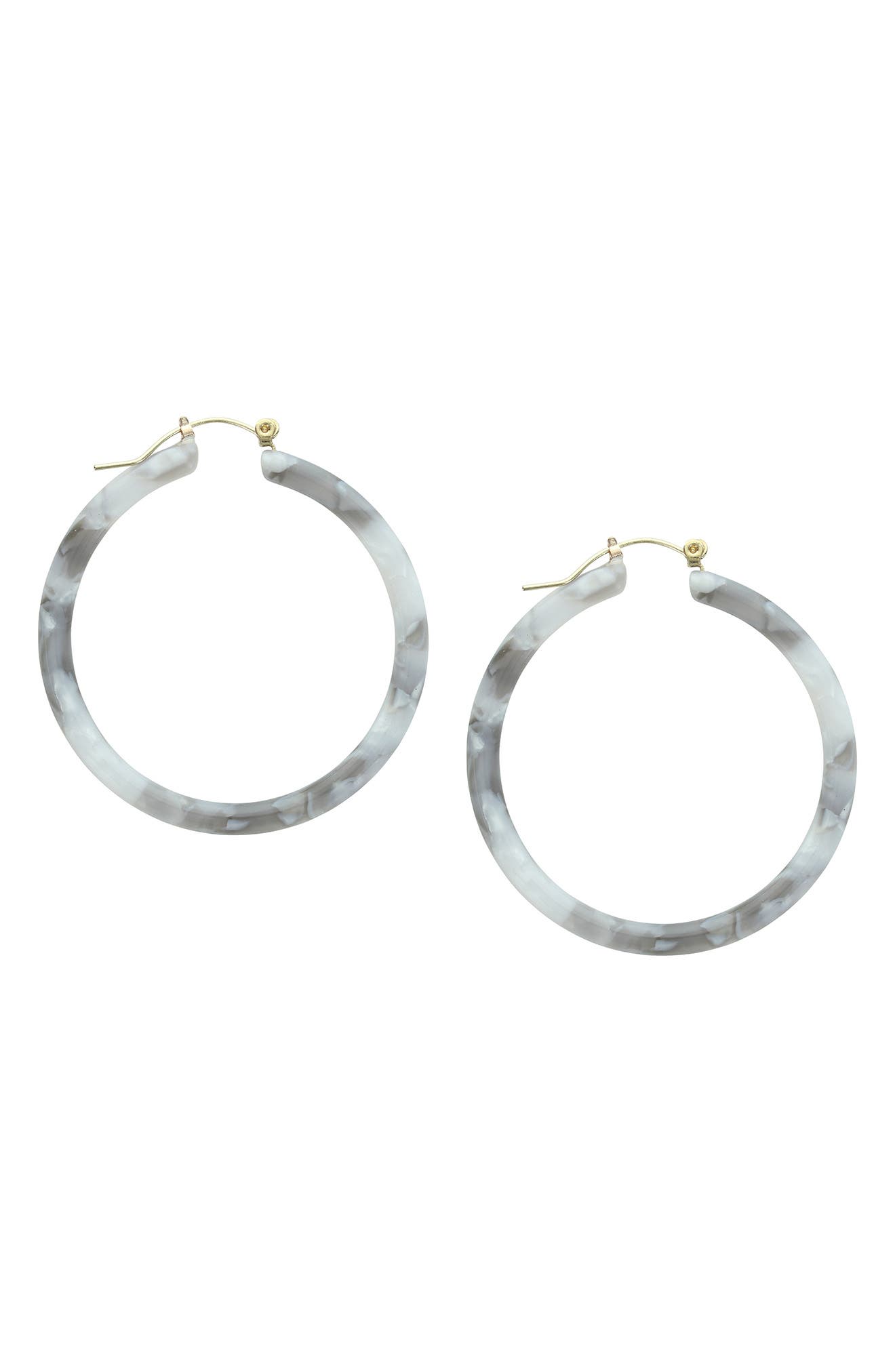 OLIVIA WELLES Marbled Resin Hoop Earrings