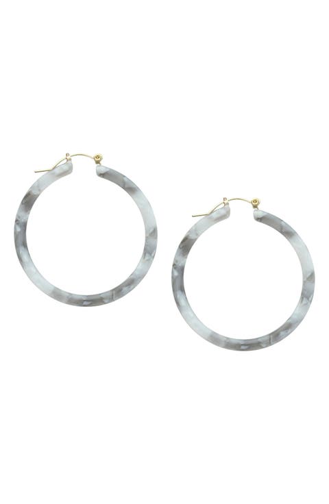 Marbled Resin Hoop Earrings