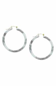 OLIVIA WELLES Marbled Resin Hoop Earrings
