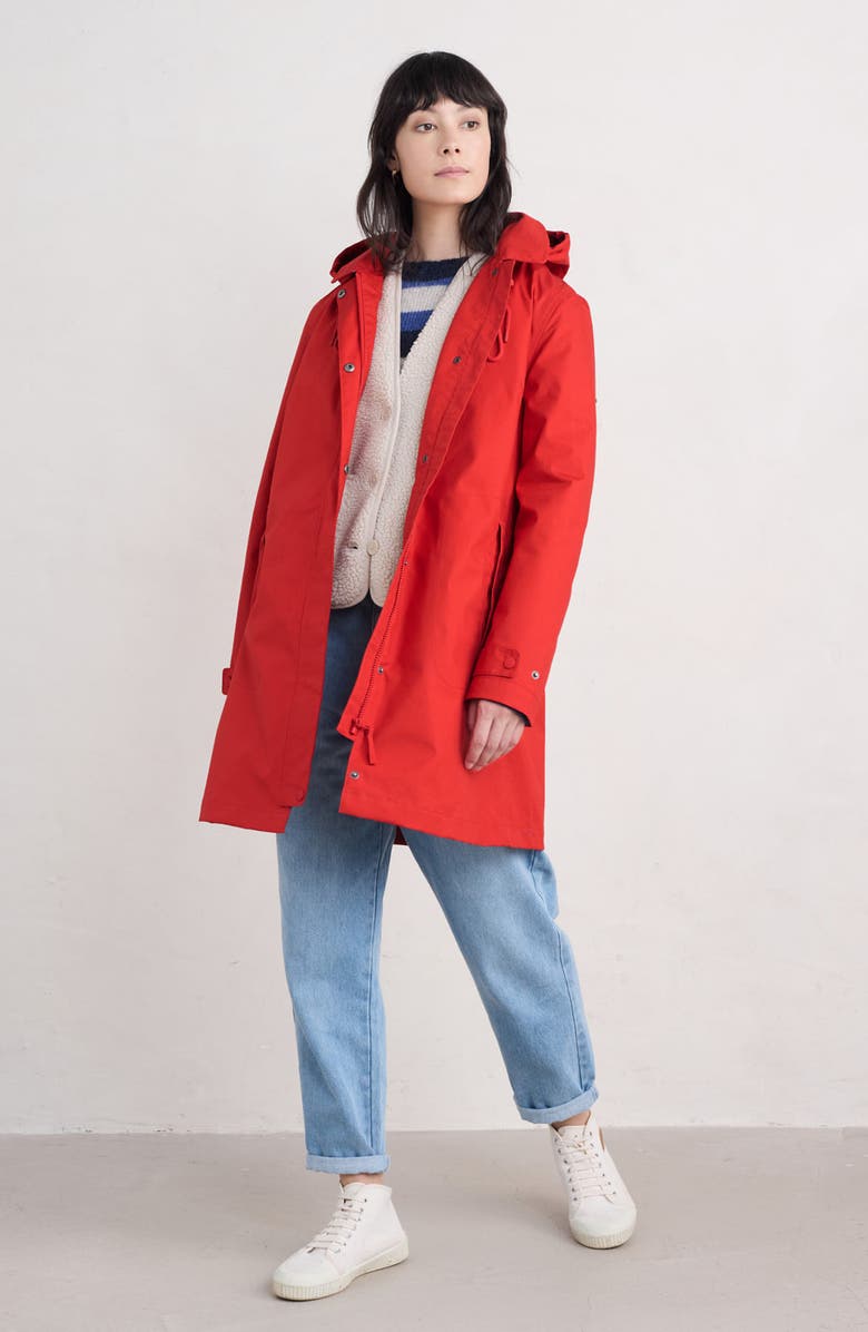 Seasalt Cornwall Cloudburst Waterproof Organic Cotton Coat, Alternate, color,