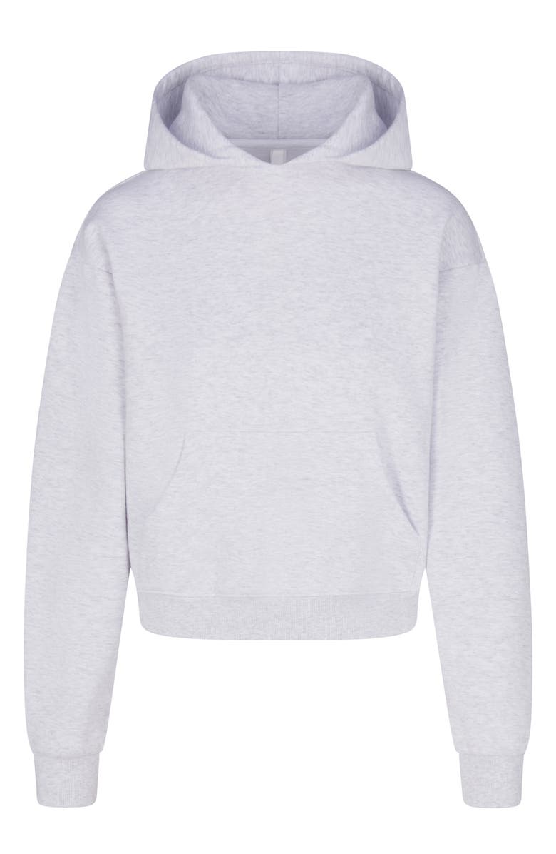 SKIMS Cotton Blend Fleece Classic Pullover Hoodie, Alternate, color, Light Heather Gray