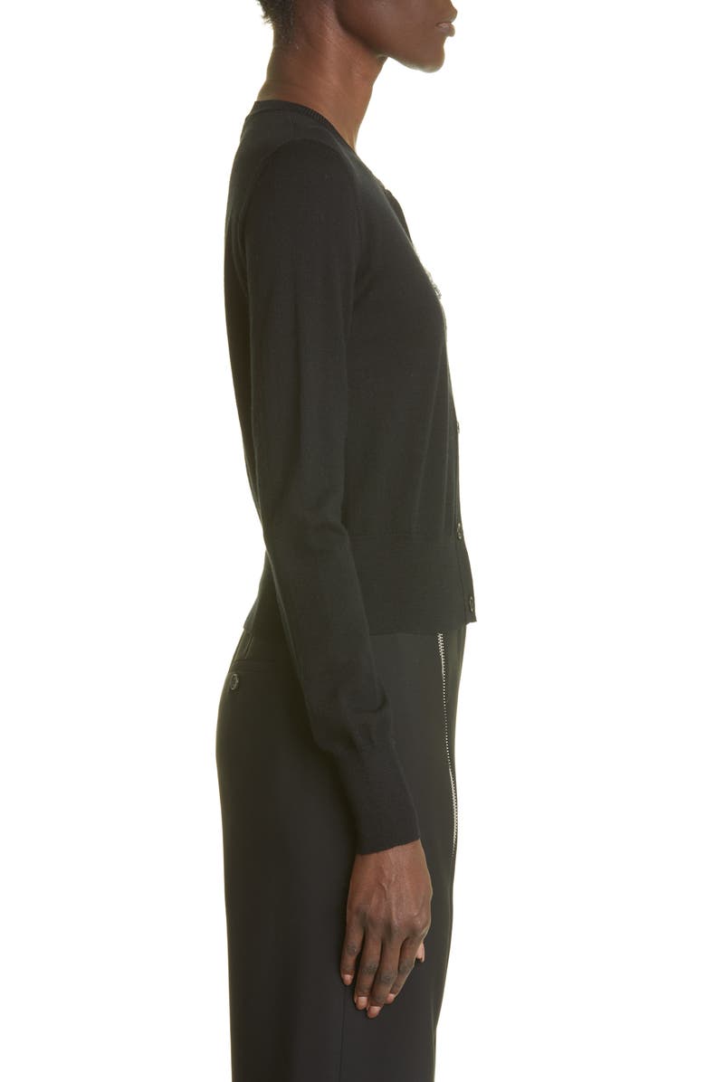McQueen Alexander McQueen Embellished Wool Cardigan, Alternate, color, 