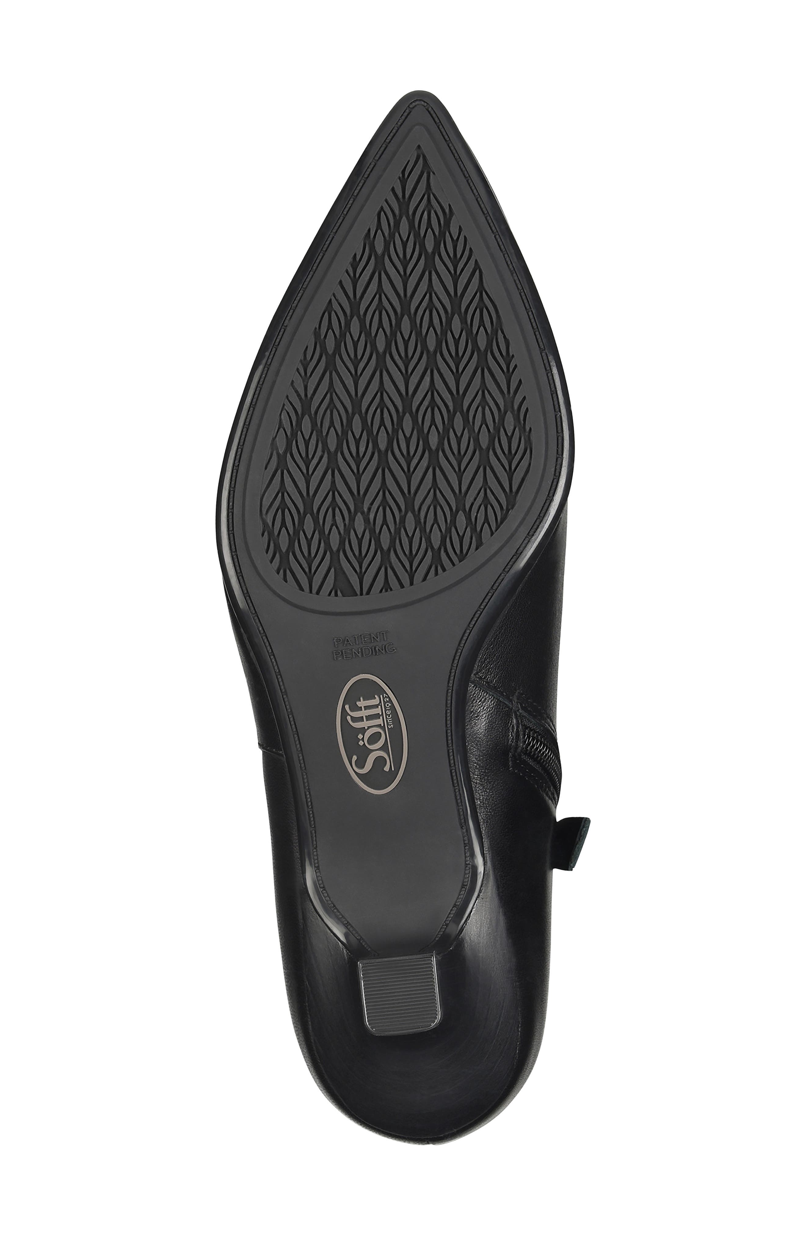 Sawyer Leather Pointed Toe Bootie, Alternate, color, BLACK