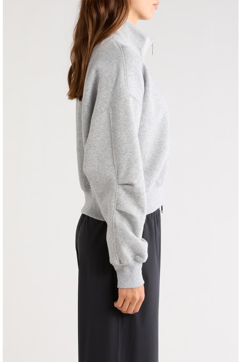 Luxe Fleece Double Zip Jacket, Alternate, color, HEATHER GRAY