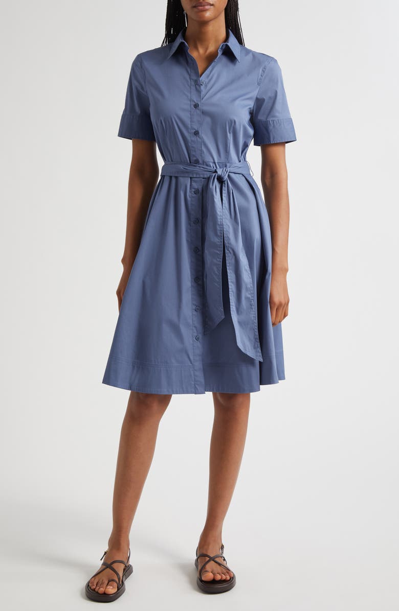 Lauren Ralph Lauren Cotton Blend Shirtdress, Main, color, Capri Blue