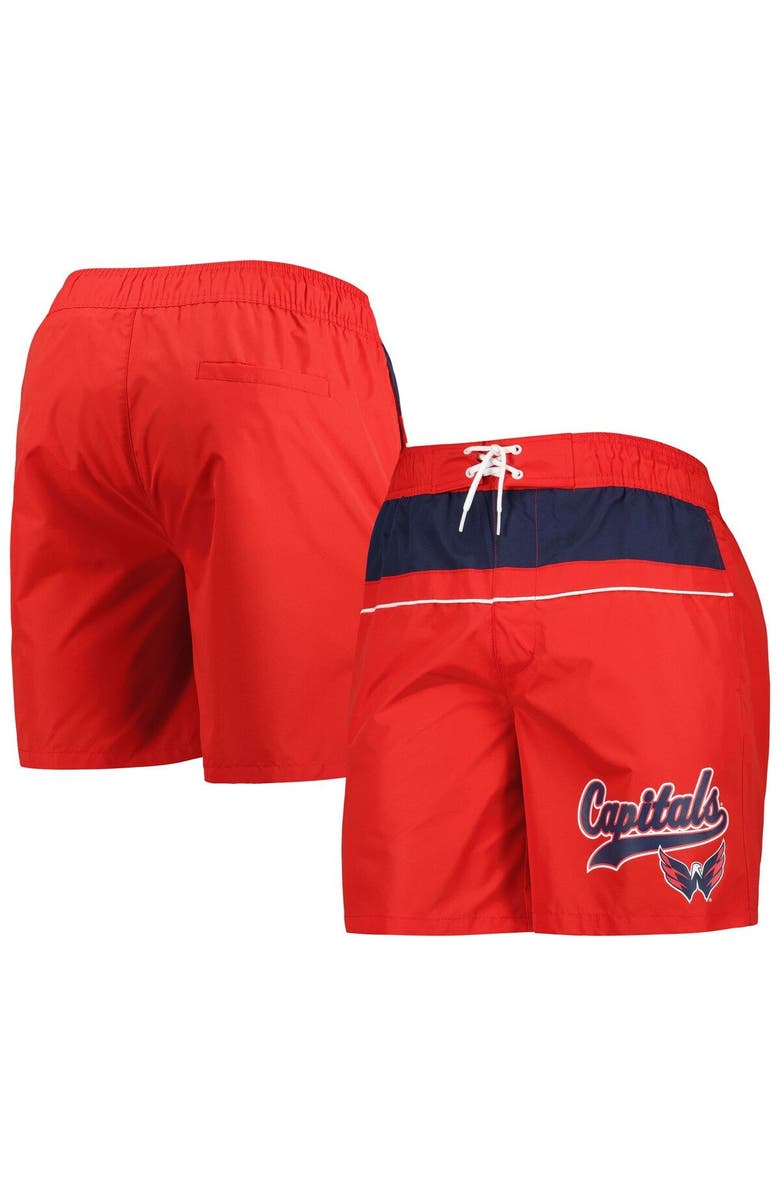 STARTER Men's Starter Red Washington Capitals Freestyle Volley Swim Shorts, Main, color, Red
