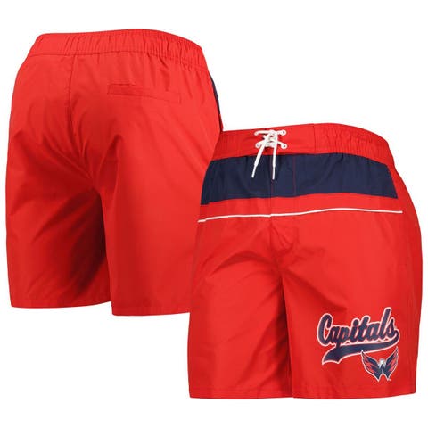 Men's Starter Red Washington Capitals Freestyle Volley Swim Shorts