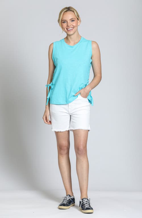 Apny Side Laced Cotton Tank In Capri