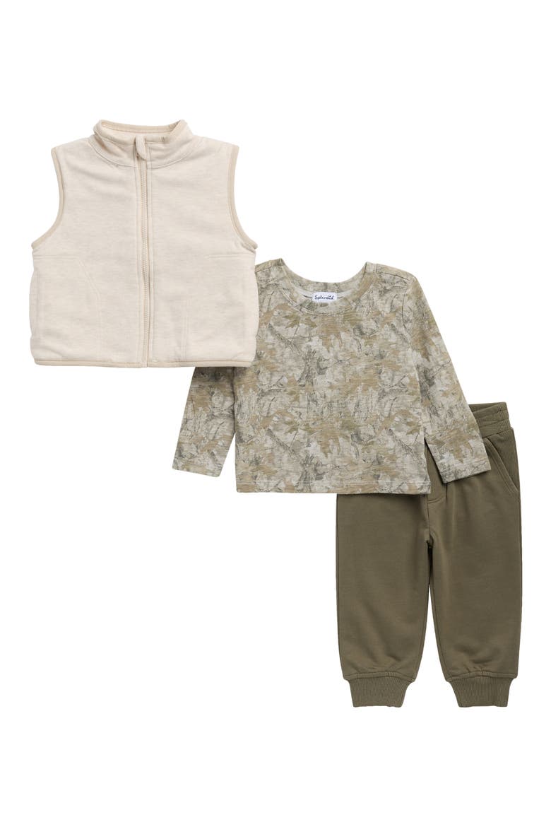 Bonfire Buddy Vest, T-Shirt & Joggers Set, Main, color, CAMPER PRINT