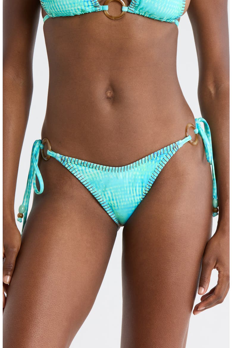 Ring Lace Stitch Side Tie Bikini Bottoms, Main, color, SUMMER SEAS