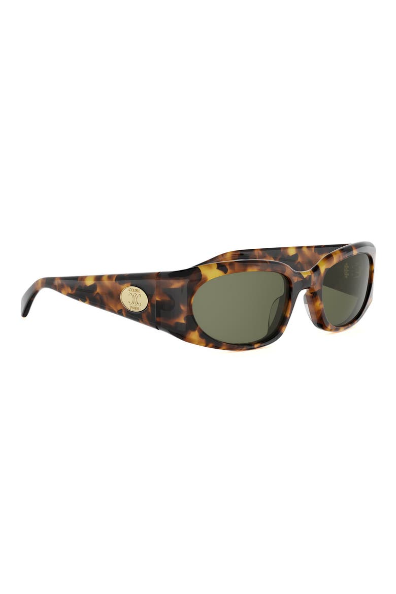 Journey 57mm Geometric Sunglasses, Alternate, color, BLONDE HAVANA / GREEN