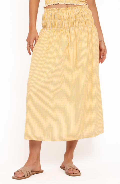Salome Stripe Cotton Maxi Skirt