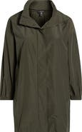 Eileen Fisher Stand Collar Organic Cotton & Recycled Nylon Long Coat