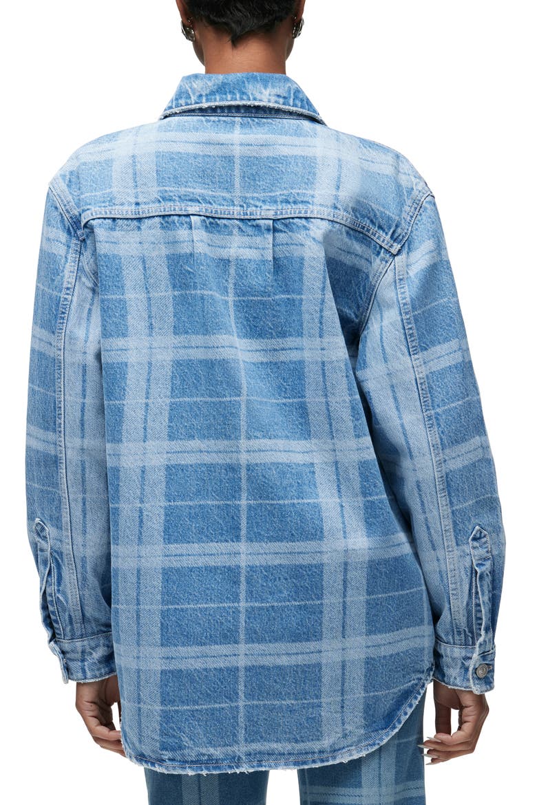 Oversize Plaid Denim Shacket, Alternate, color, RIGID PLAID