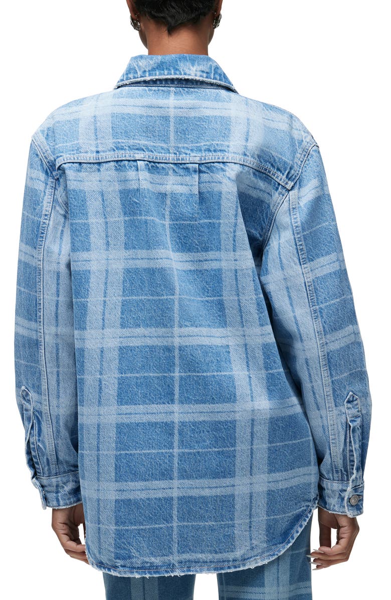 Hudson Jeans Oversize Plaid Denim Shacket, Alternate, color, Rigid Plaid