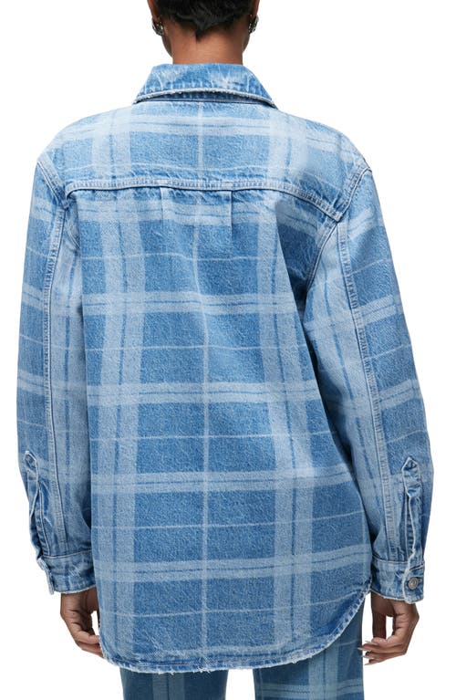 Hudson Jeans Oversize Plaid Denim Shacket In Blue